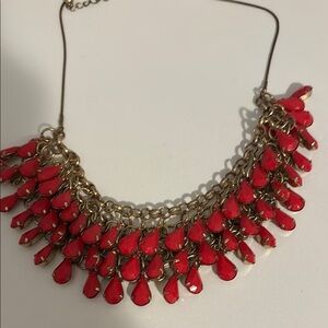 Elegant Red Teardrop Necklace